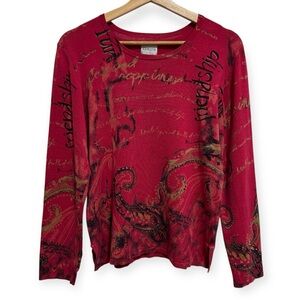 Vintage Chico’s Y2K Silk Blend Paisley Graphic Blouse Top